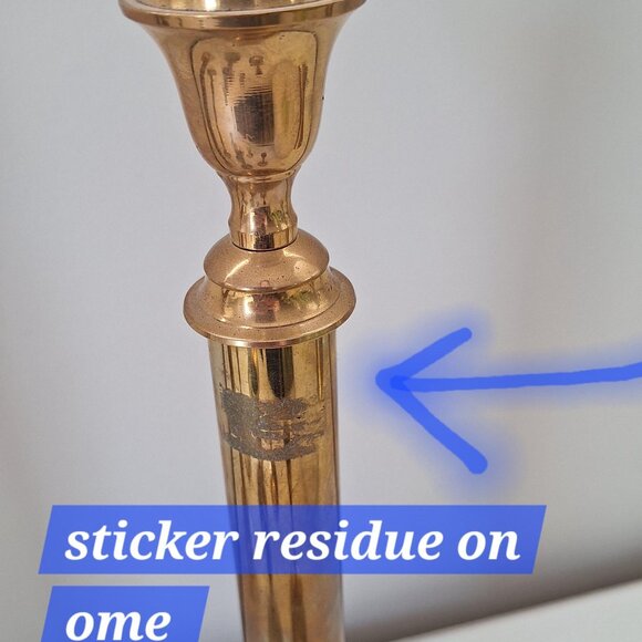 2 vintage brass candle holders (flawed info in description) - Picture 2 of 3